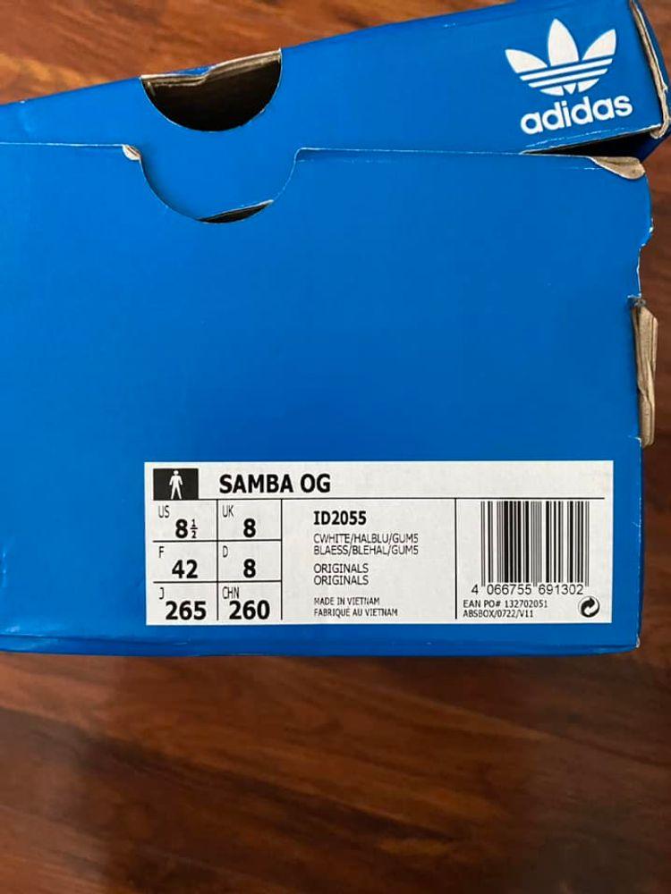 Legit check adidas Samba OG 'White Halo Blue Gum' ID2055