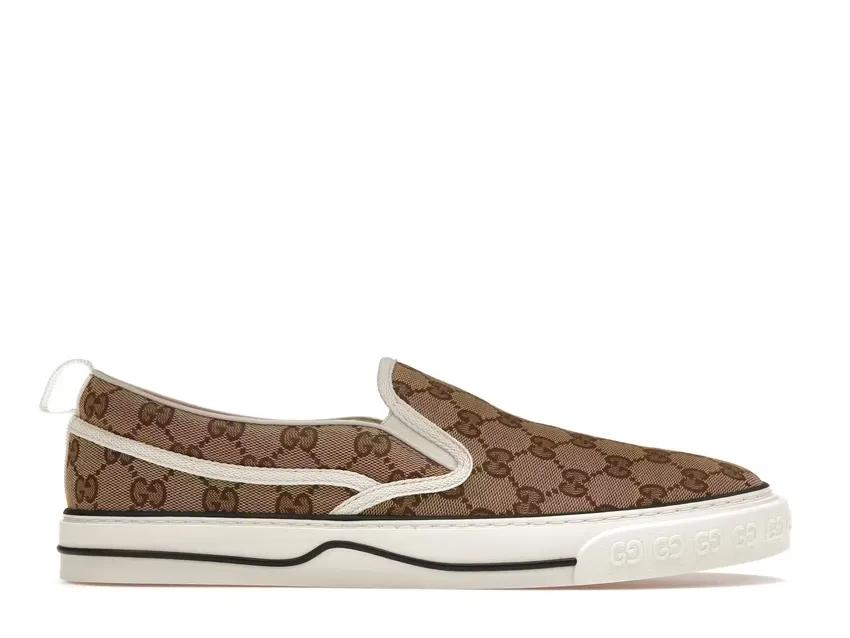 Gucci Tennis 1977 Slip On Beige Ebony 643489 2HK30 9761