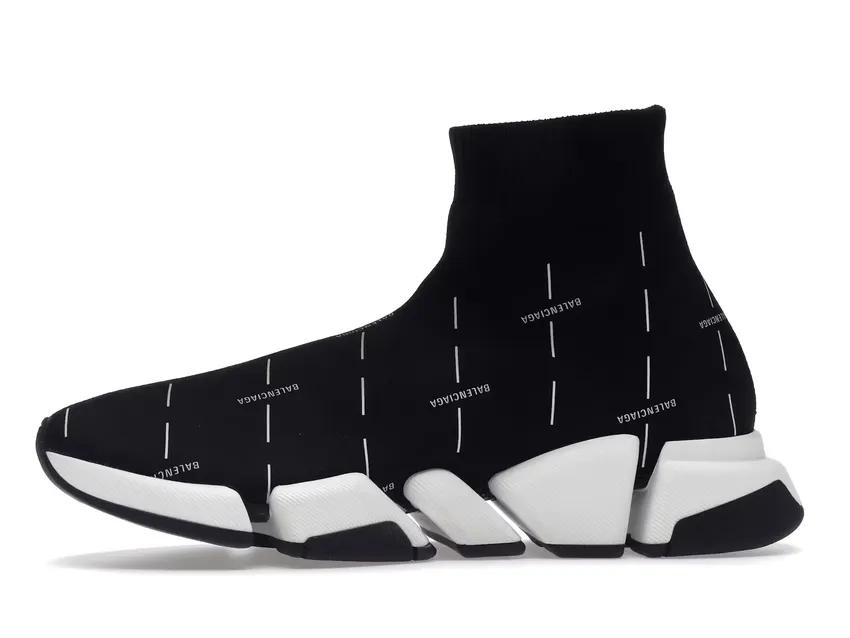 Balenciaga Speed 2.0 Black White Logo 645421W2DBT1090