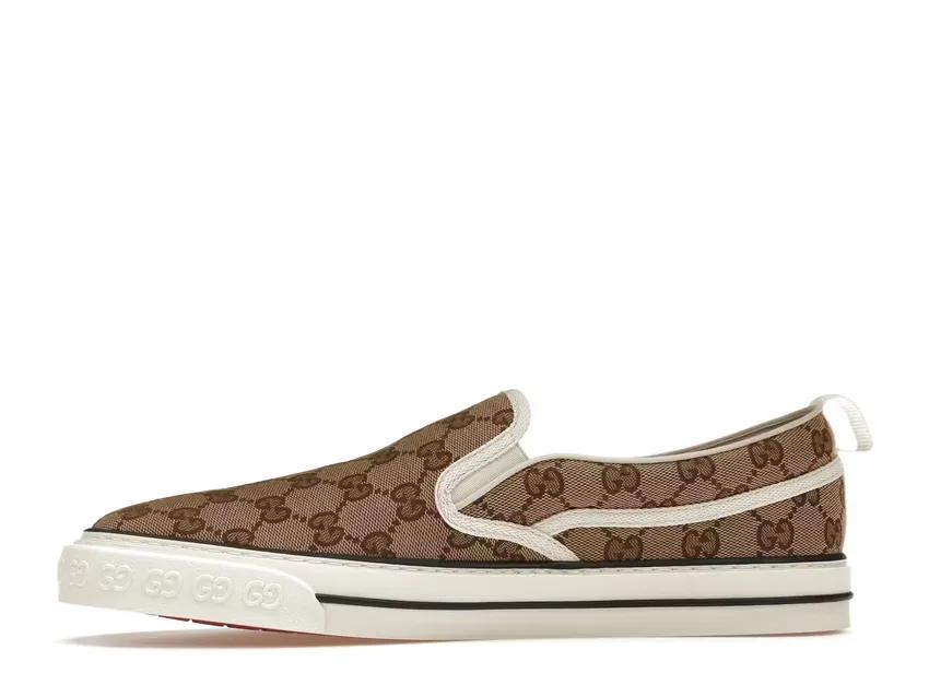 Gucci Tennis 1977 Slip On Beige Ebony 643489 2HK30 9761