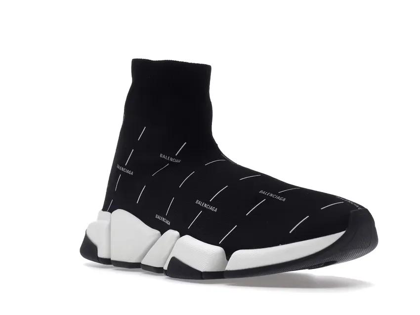 Balenciaga Speed 2.0 Black White Logo 645421W2DBT1090