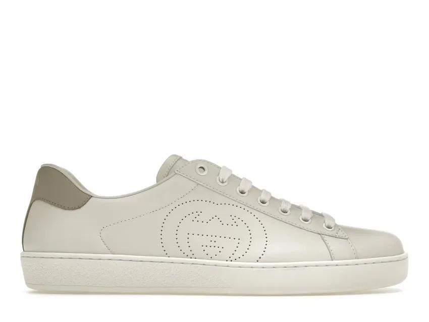 Gucci Ace Perforated Interlocking G White 599147 AYO70 9094