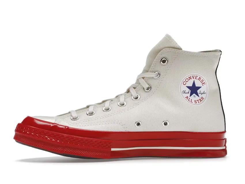 Converse Chuck Taylor All-Star 70 Hi Comme des Garcons PLAY Egret Red Midsole A01794C