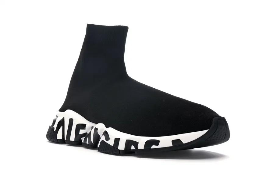 Balenciaga Speed Graffiti Trainers Black White 605972W05GE1015 / 645334W2DB71015