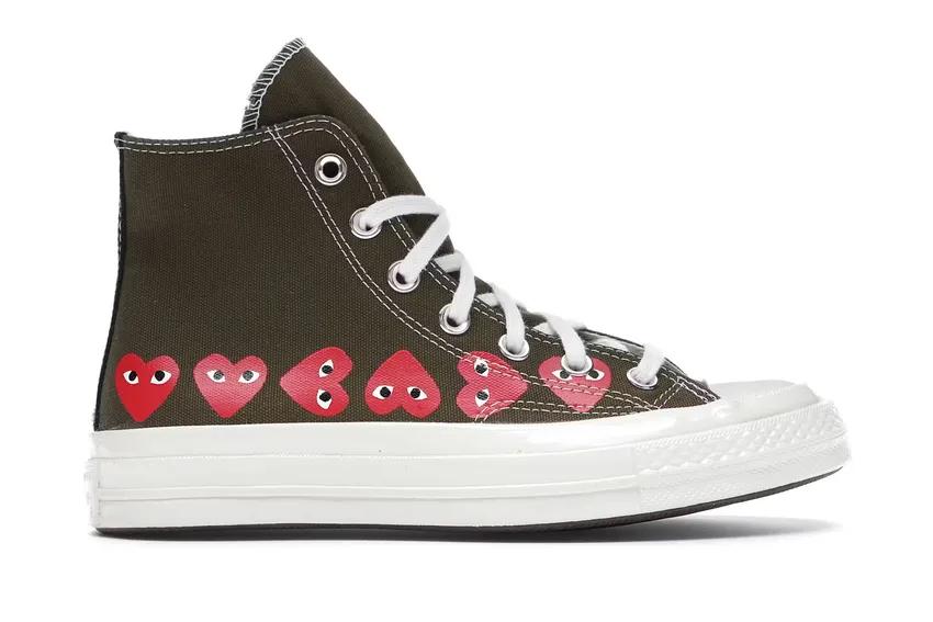 Converse Chuck Taylor All-Star 70 Hi Comme des Garcons Play Multi-Heart Green 162973C