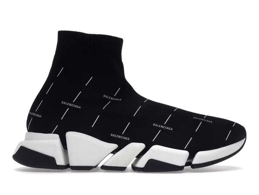 Balenciaga Speed 2.0 Black White Logo 645421W2DBT1090