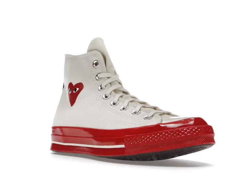 Converse Chuck Taylor All-Star 70 Hi Comme des Garcons PLAY Egret Red Midsole A01794C