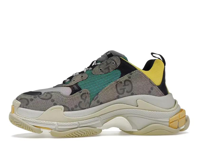 Gucci x Balenciaga The Hacker Project Triple S Beige Green Yellow 681067UMO20 9766