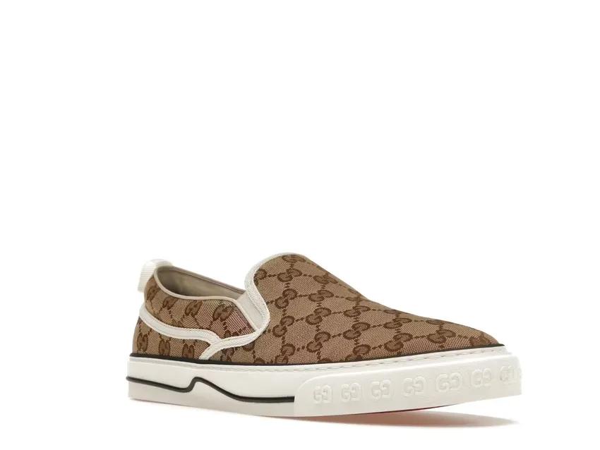 Gucci Tennis 1977 Slip On Beige Ebony 643489 2HK30 9761