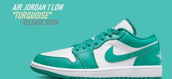 Khối "thạch anh" xanh ngọc trên Air Jordan 1 Low Surfaces "Turquoise" | KICKSPLANET