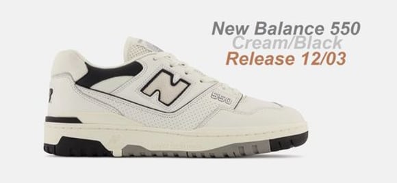 Xuất hiện hình ảnh New Balance 550 phối màu “Cream/Black” siêu sịn mịn | KICKSPLANET
