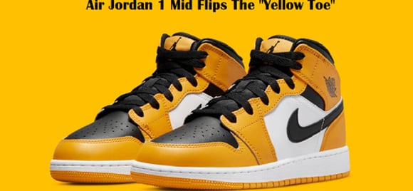 Air Jordan 1 Mid Flips The “Yellow Toe” | KICKSPLANET