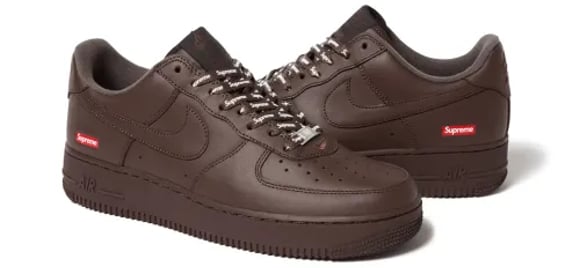 Supreme x Nike Air Force 1 Low 'Baroque Brown' bất ngờ mở bán 4/11/2023 | KICKSPLANET